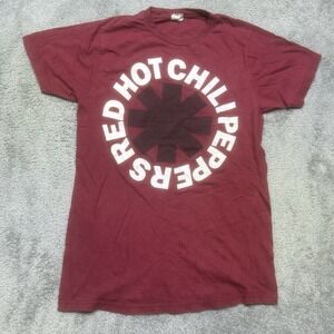 Red Hot Chili Peppers T-Shirt Men M Bay Island Maroon Logo Band Rock Vintage